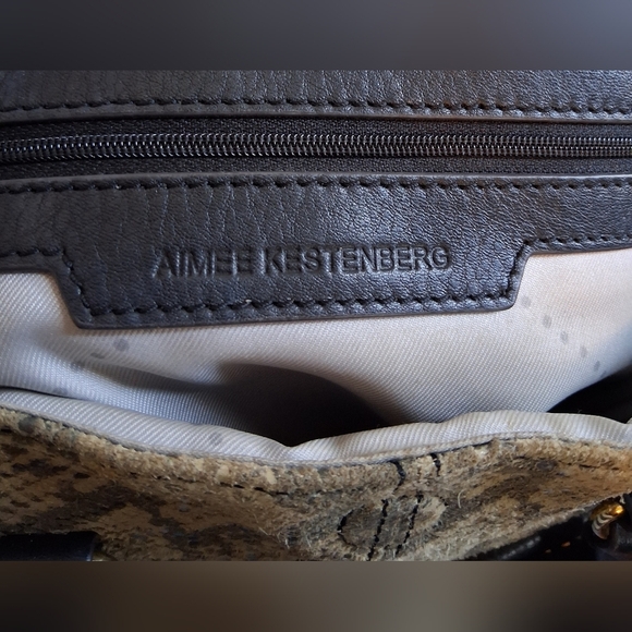 NWOT Aimee Kestenberg Metallic Snake Fold Over Boho Purse w/ Wristlet & Dust Bag - Picture 11 of 16